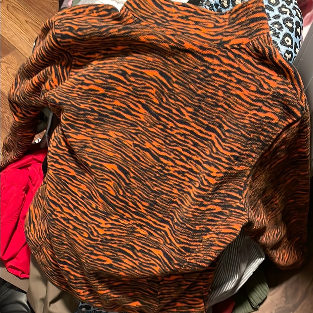 Orange and Black Tiger Print Sweater
